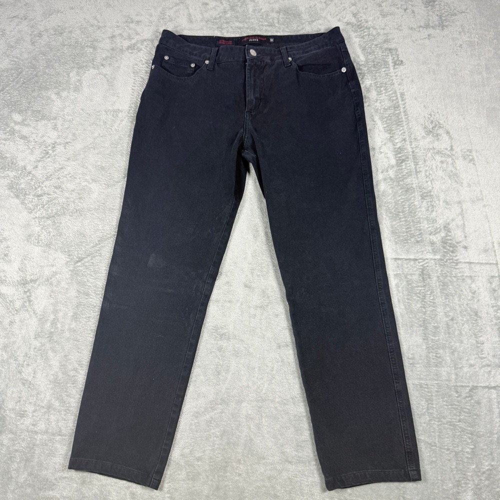 Vintage Fabrizio Gianni Womens 10 Jeans Black Stretch Straight Leg USA Made